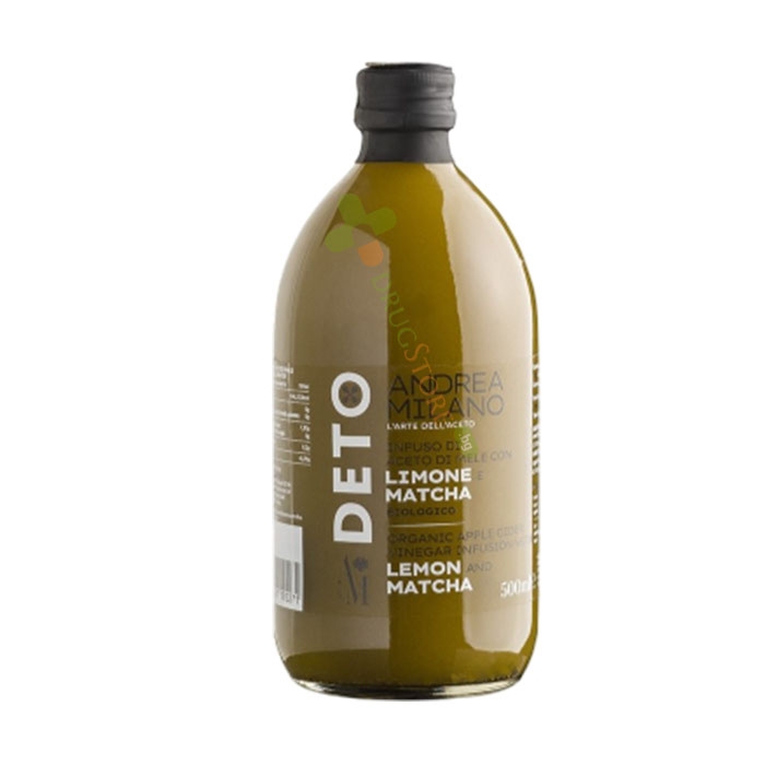 НЕФИЛТРИТАН ЯБЪЛКОВ ОЦЕТ С ЛИМОН И МАТЧА, БИО 500 мл / ANDREA MILANO ORGANIC APPLE CIDER VINEGAR INFUSSION WITH LEMON &amp; MATCH