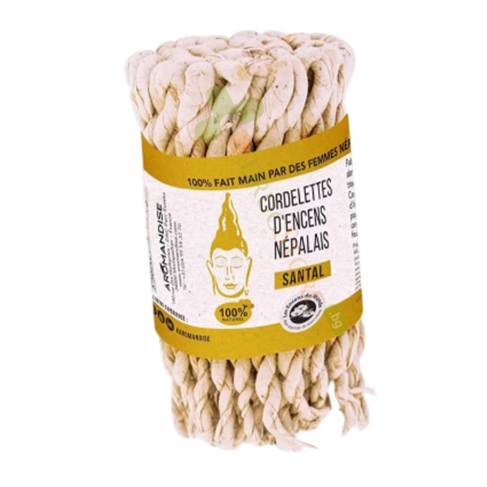 НЕПАЛСКИ ВЪЖЕТА ЗА ГОРЕНЕ - САНДАЛОВО ДЪРВО 42 броя / AROMANDISE NEPALI ROPE INCENSE SANTAL