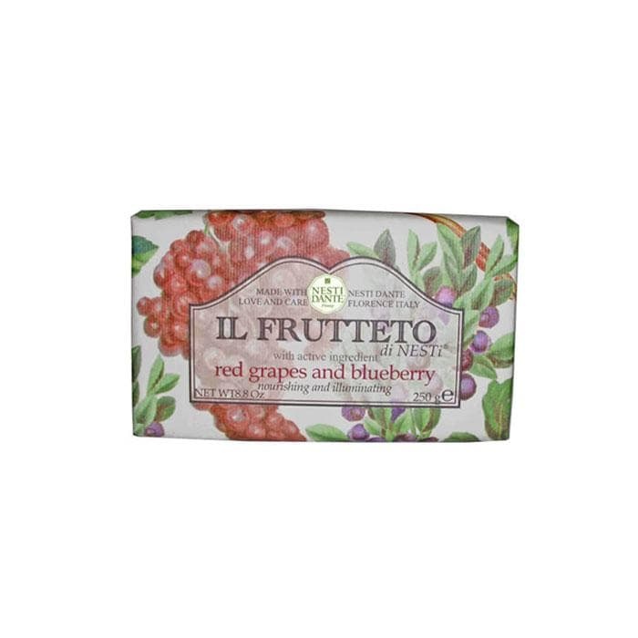 НАТУРАЛЕН ТОНИЗИРАЩ САПУН С ЧЕРВЕНО ГРОЗДЕ И БОРОВИНКА 250 мг. / NESTI DANTE IL FRUTTETO NATURAL SOAP RED GRAPES &amp; BLUEBERRY