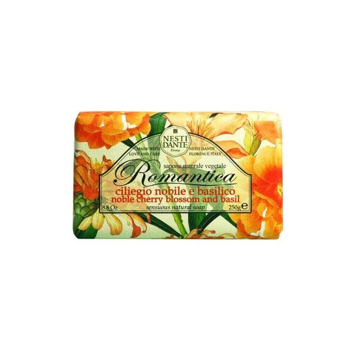 НАТУРАЛЕН САПУН РОМАНТИКА С ДИВА ЧЕРЕША И БОСИЛЕК 250 гр. / NESTI DANTE ROMANTICA NATURAL SOAP NOBLE CHERRY BLOSSOM &amp; BASIL SENSUOUS