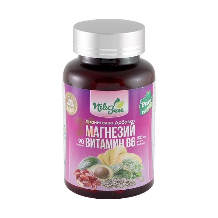 НИКСЕН МАГНЕЗИЙ+ВИТАМИН B6 капсули 523 мг 90 броя / NIKSEN MAGNESIUM+VITAMIN B6