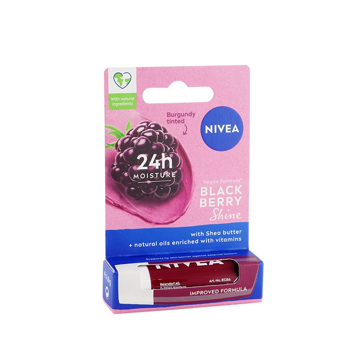 НИВЕА БАЛСАМ ЗА УСТНИ КЪПИНА 4.8 г / NIVEA BLACKBERRY SHINE CARING LIP BALM