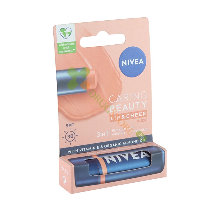 НИВЕА БАЛСАМ ЗА УСТНИ И СКУЛИ NUDE SPF30 4.8 г / NIVEA LIP AND CHEEK NUDE BALM SPF30