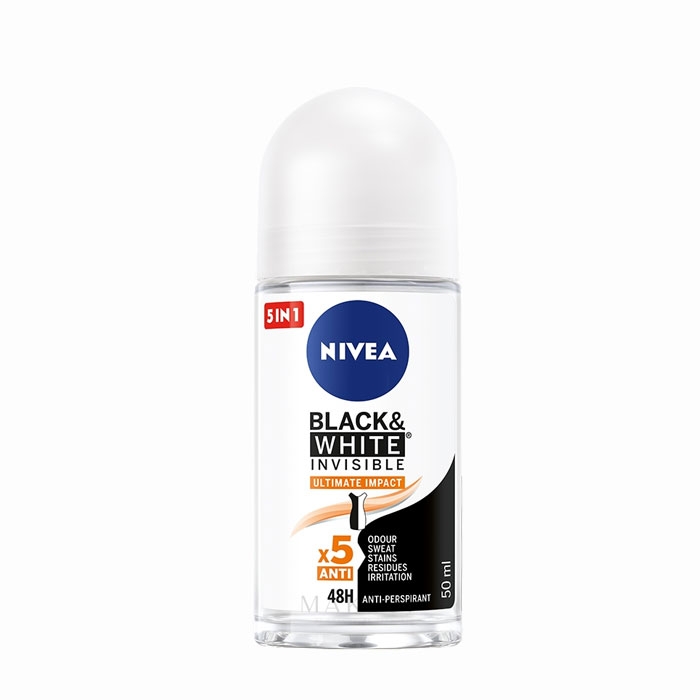 НИВЕА РОЛОН БЛЕК &amp; УАЙТ ИНВИЗИБЪЛ ИМПАКТ 5 В 1 ЗА ЖЕНИ 50 мл / NIVEA BLACK &amp; WHITE INVISIBLE ULTIMATE IMPACT
