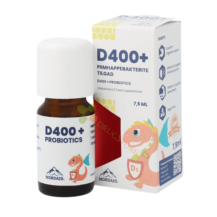 НОРДЕЙД ВИТАМИН D3 400IU + ПРОБИОТИЦИ капки 7.5 мл / NORDAID VITAMIN D3 400IU + PROBIOTICS drops