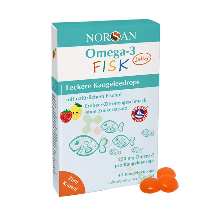 НОРСАН ОМЕГА-3 ФИСК желирани дражета 45 броя / NORSAN OMEGA-3 FISK gummies
