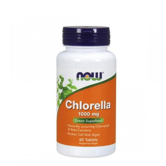 НАУ ФУДС ХЛОРЕЛА таблетки 1000 мг. 60 броя / NOW FOODS CHLORELLA