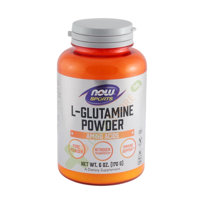 НАУ ФУДС НАУ СПОРТС L-ГЛУТАМИН прах 170 г / NOW FOODS NOW SPORTS L-GLUTAMINE POWDER