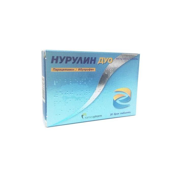 НУРУЛИН ДУО таблетки 500 мг/200 мг 20 броя / NURULIN DUO