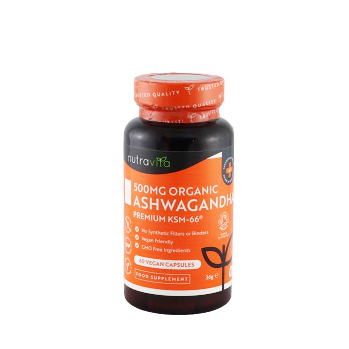 НУТРАВИТА ОРГАНИК АШВАГАНДА KSM-66 капсули 500 мг 60 броя / NUTRAVITA ORGANIC ASHWAGANDHA KSM-66