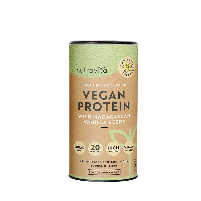 НУТРАВИТА ВЕГАН ПРОТЕИН + ЕНЗИМИ ВАНИЛИЯ 750 г / NUTRAVITA VEGAN VANILLA PROTEIN