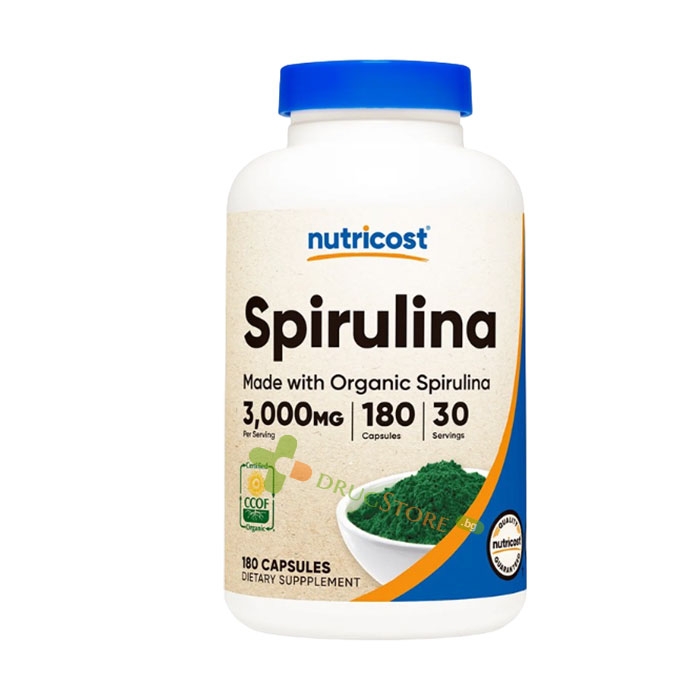 СПИРУЛИНА капсули 500 мг 180 броя / NUTRICOST SPIRULINA