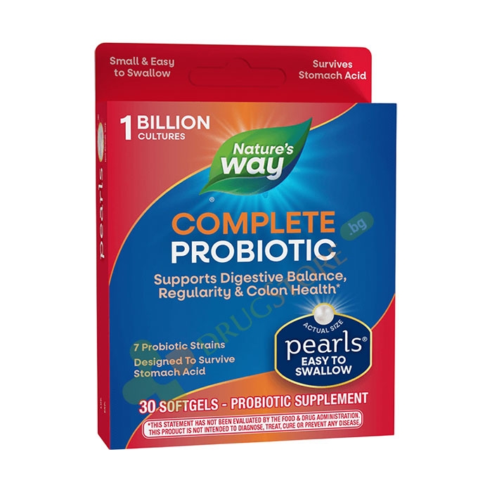 ПЪРЛС ПРОБИОТИКС COMPLETE DIGESTIVE 1 МЛРД. АКТИВНИ ПРОБИОТИЦИ 7 ЩАМА капсули 30 броя / NATURE&#039;S WAY PEARLS PROBIOTIC COMPLETE DIGESTIVE