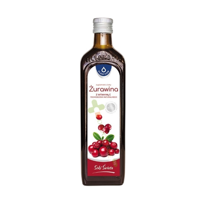 ОЛЕОФАРМ ЧЕРВЕНА БОРОВИНКА + ВИТАМИН C сок 490 мл / OLEOFARM CRANBERRY + VITAMIN C juice