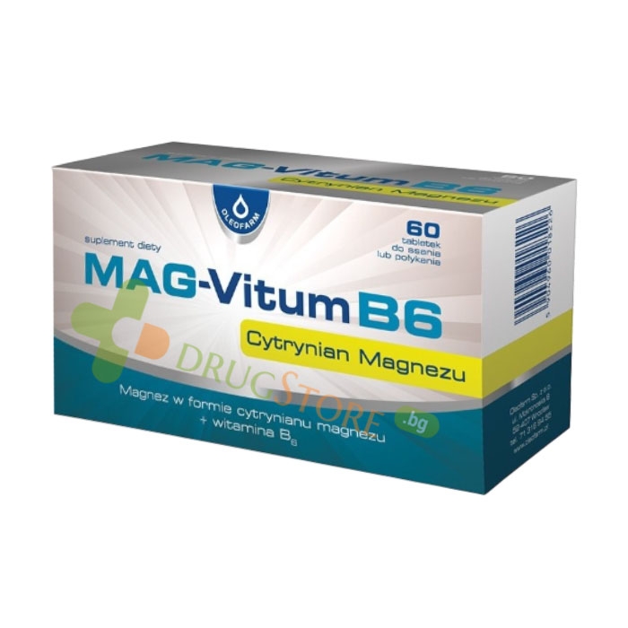 ОЛЕОФАРМ МАГНЕЗИЙ + ВИТАМИН B6 таблетки 60 броя / OLEOFARM MAGNESIUM + VITAMIN B6