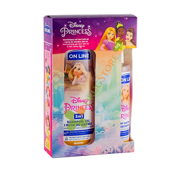 КОМПЛЕКТ DISNEY PRINCESS ШАМПОАН 3 В 1 400 мл + СПРЕЙ ЗА КОСА 200 мл / FORTE SWEDEN ON LINE ON LINE SET DISNEY PRINCESS SHAMPOO 3 IN 1 400 ml + HAIR SPRAY