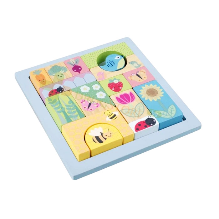 БЛОК ПЪЗЕЛ ГРАДИНА / ORANGE TREE TOYS SPRING GARDEN BLOCK PUZZLE