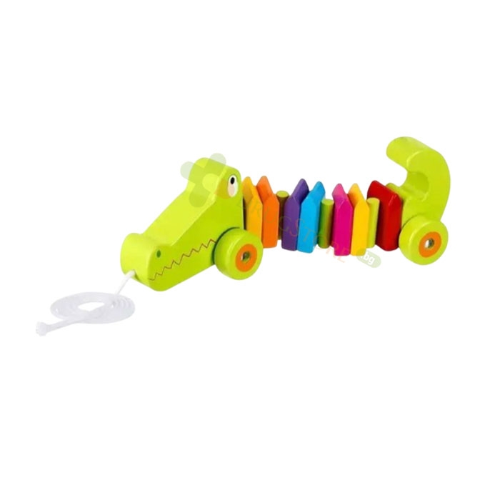 ДЪРВЕН КРОКОДИЛ ЗА ДЪРПАНЕ / ORANGE TREE TOYS CROCODILE PULL ALONG