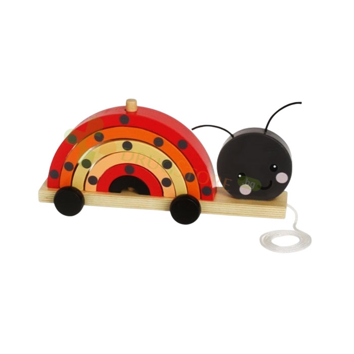 ИГРАЧКА ЗА ДЪРПАНЕ И НАНИЗВАНЕ КАЛИНКА / ORANGE TREE TOYS LADYBIRD STACKING PULL ALONG