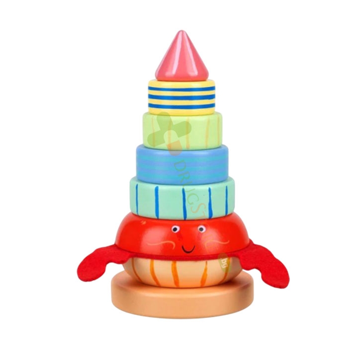 ДЪРВЕН СОРТЕР - НИЗАНКА РАК / ORANGE TREE TOYS HERMIT CRAB STACKING RING