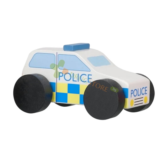 ДЪРВЕНА ПОЛИЦЕЙСКА КОЛА / ORANGE TREE TOYS POLICE CAR