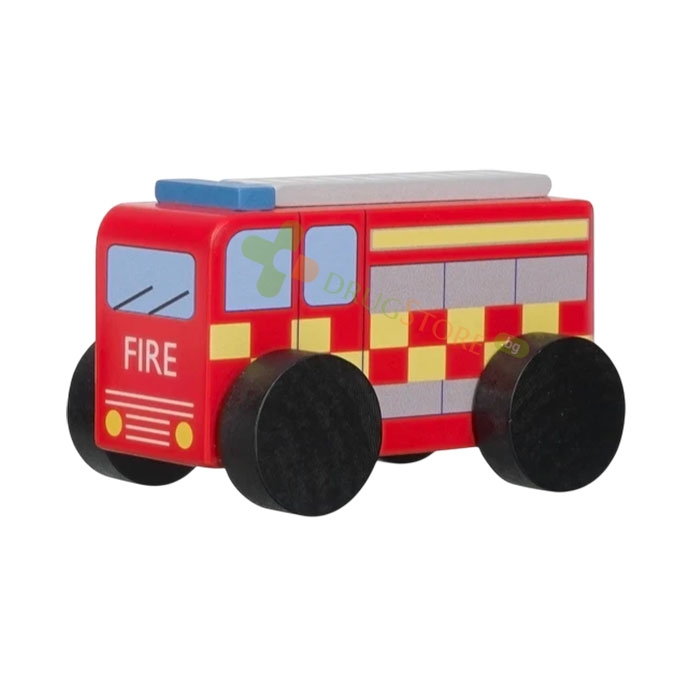 ДЪРВЕНА ПОЖАРНА КОЛА / ORANGE TREE TOYS FIRE ENGINE