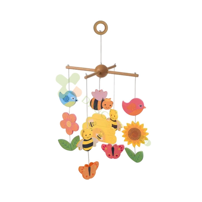 ДЪРВЕНА ВИСЯЩА ИГРАЧКА ГРАДИНА / ORANGE TREE TOYS SPRING GARDEN MOBILE