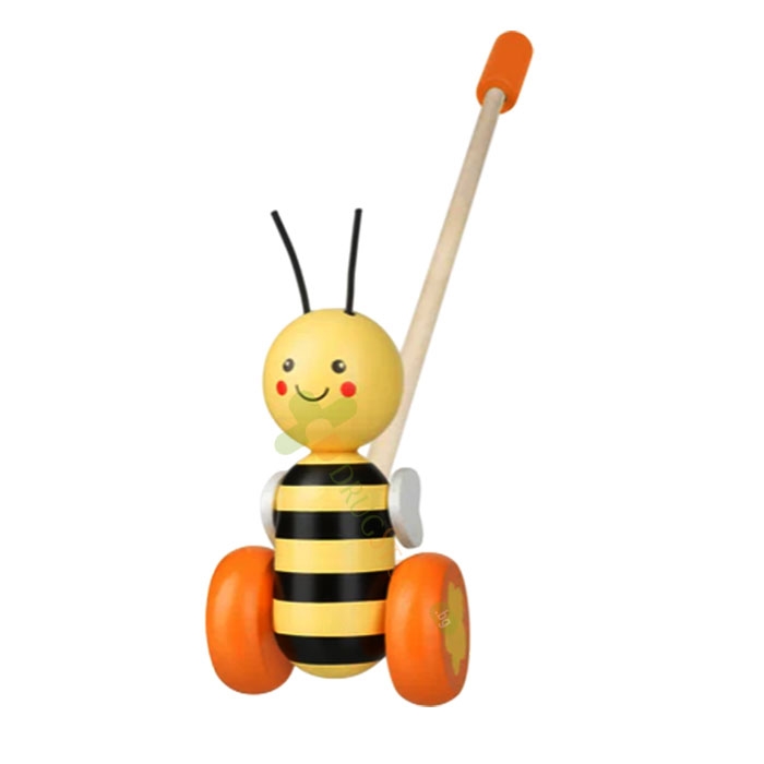 ДЪРВЕНА БУТАЛКА ПЧЕЛИЧКА / ORANGE TREE TOYS PUSH ALONG BEE