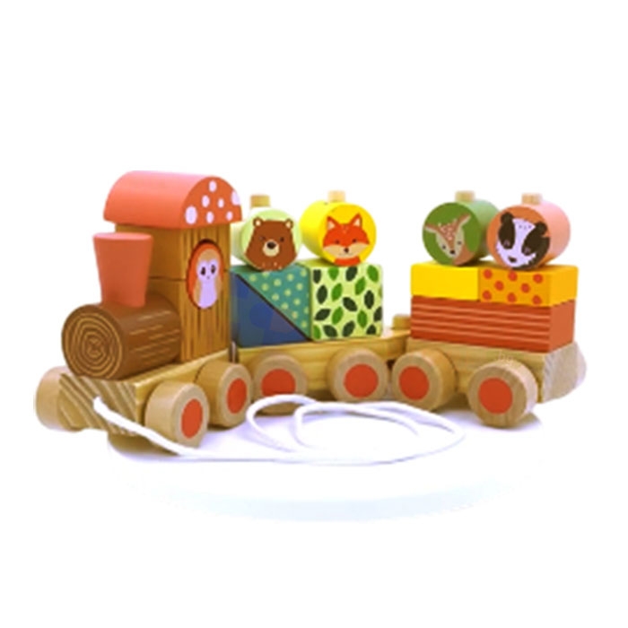 ДЪРВЕНО ВЛАКЧЕ ЗА ДЪПАНЕ СОРТЕР / ORANGE TREE TOYS WOODLAND PUZZLE TRAIN СОРТЕР