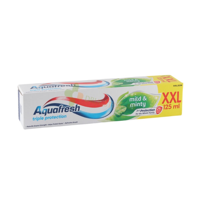 ПАСТА ЗА ЗЪБИ АКВАФРЕШ ТРИПЪЛ ПРОТЕКШЪН МИЛД ЕНД МИНТИ 125 мл / HALEON AQUAFRESH TRIPLE PROTECTION MILD &amp; MINTY PASTE