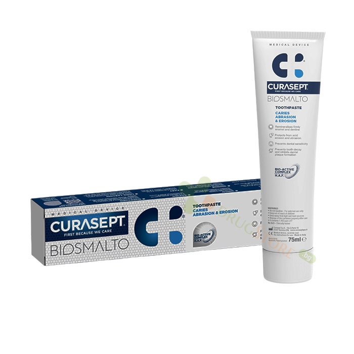 ПАСТА ЗА ЗЪБИ BIOSMALTO ПРОТИВ КАРИЕСНА АБРАЗИЯ И ЕРОЗИЯ 75 мл / CURASEPT BIOSMALTO TOOTHPASTE