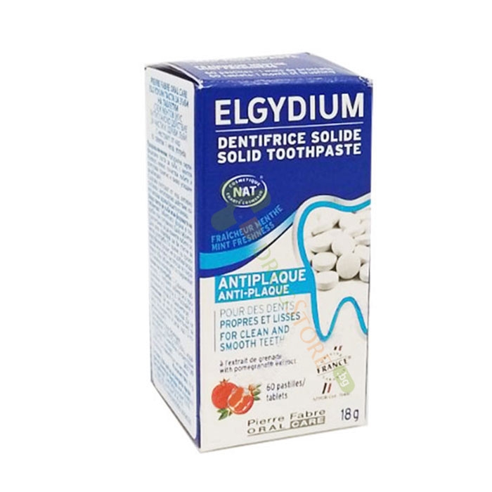 ПАСТА ЗА ЗЪБИ ЕЛГИДИУМ АНТИПЛАКА СИНЯ таблетки 60 броя / ELGYDIUM ANTIPLAQUE TOOTHPASTE