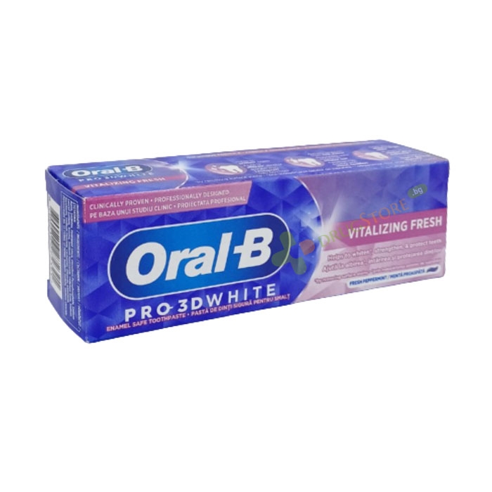 ПАСТА ЗА ЗЪБИ ОРАЛ - Б PRO 3D WHITE VITALIZING FRESH 75 мл / PROCTER &amp; GAMBLE ORAL-B PRO 3D WHITE VITALIZING FRESH TOOTHPASTE