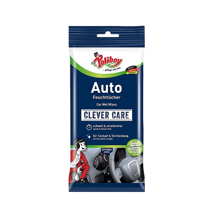 ВЛАЖНИ КЪРПИ ЗА АВТОМОБИЛНИ ТАБЛА 20 броя / POLIBOY CAR WET WIPES