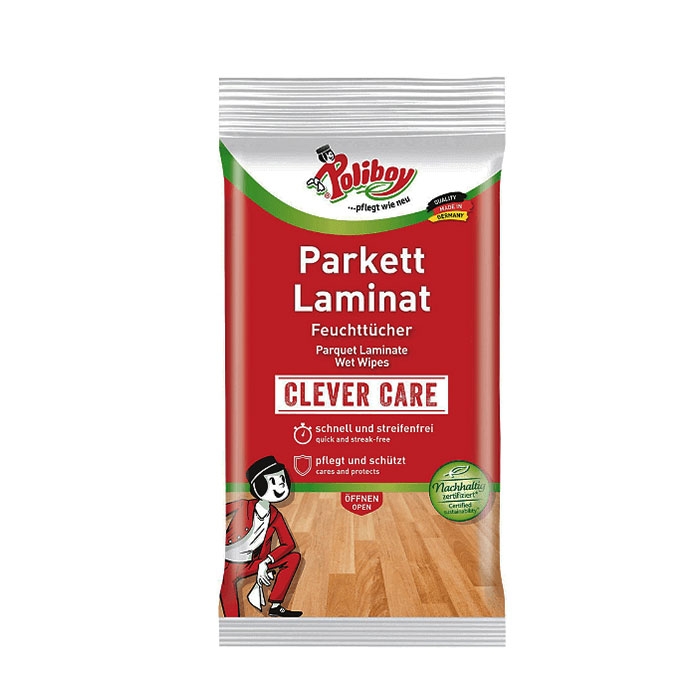 ВЛАЖНИ КЪРПИ ЗА ПАРКЕТ И ЛАМИНАТ 15 броя / POLIBOY WET WIPES PARQUET AND LAMINATE