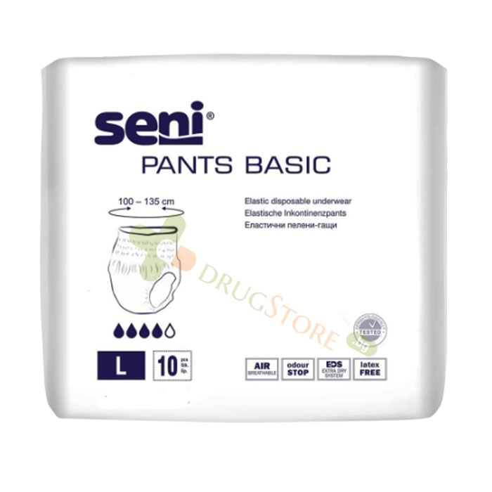 ПРЕДПАЗНО БЕЛЬО ЗА ВЪЗРАСТНИ СЕНИ BASIC L 10 броя / SENI BASIC ELASTIC DISPOSABLE UNDERWEAR L