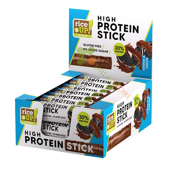 ПРОТЕИНОВ СТИК БИСКВИТИ И КРЕМ 40 г 15 броя / RICE UP! PROTEIN STICK COOKIES AND CREAM 40 g