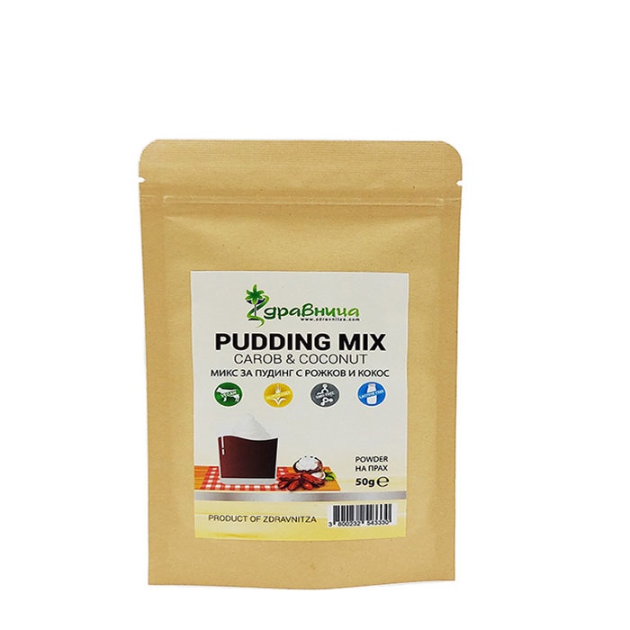 ЗДРАВНИЦА МИКС ЗА ПУДИНГ С РОЖКОВ И КОКОС 50 гр. / ZDRAVNITZA PUDDING MIX CAROB &amp; COCONUT