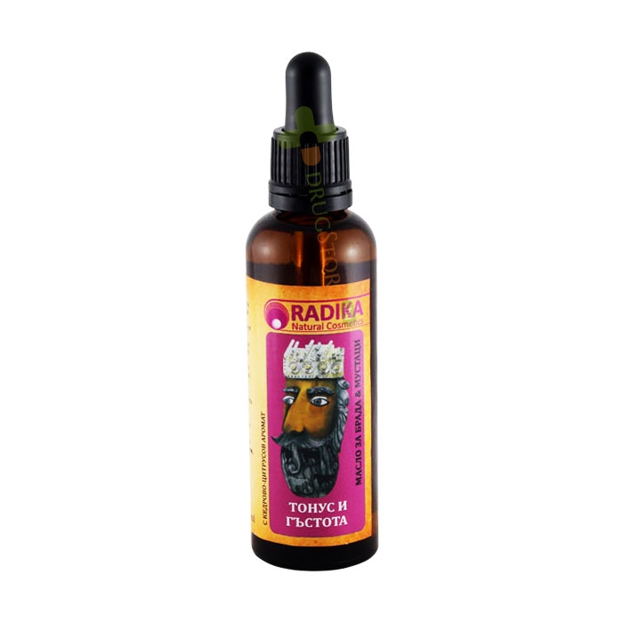 РАДИКА МАСЛО ЗА БРАДА И МУСТАЦИ ТОНУС И ГЪСТОТА 50 мл / BIOHERBA RADIKA BEARD AND MUSTACHE OIL TON AND THICKNESS