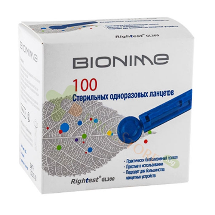 РЕЗЕРВНА ИГЛА (ЛАНЦЕТ) БИОНАЙМ 100 броя / BIONIME STERILE DISPOSABLE LANCETS