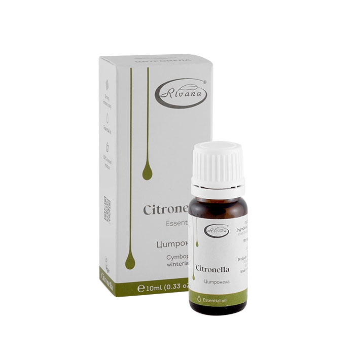 МАСЛО ОТ ЦИТРОНЕЛА РИВАНА 10 мл / RIVANA ESSENTIAL OIL CYMBOPOGON