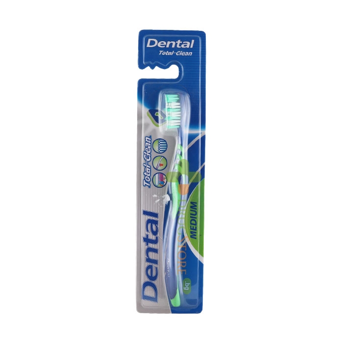 ЧЕТКА ЗА ЗЪБИ ДЕНТАЛ ТОТАЛ КЛИЙН МЕДИУМ ЗЕЛЕНА / RUBELLA DENTAL TOOTHBRUSH DENTAL MEDIUM TOTAL CLEAN - GREEN