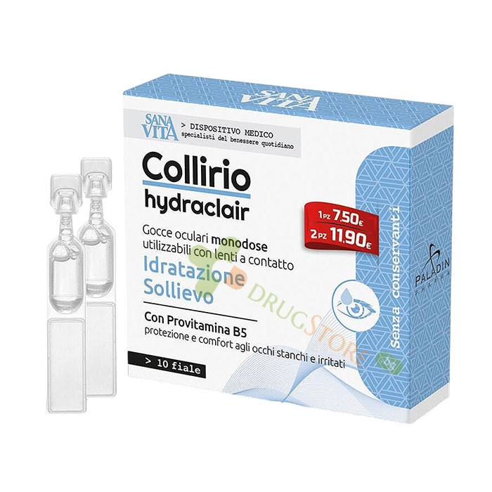 САНАВИТА КОЛИРИО МОНОДОЗИ ЗА ОЧИ 35 мл 10 броя / PALADIN PHARMA SANAVITA COLLIRIO MONODOSE HYDRACLAIR