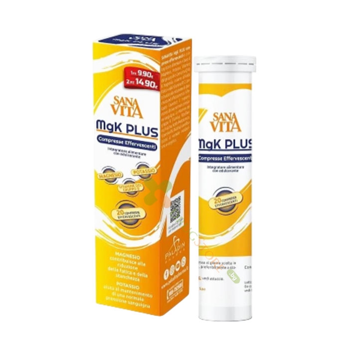 САНАВИТА МАГНЕЗИЙ КАЛИЙ ПЛЮС ефервесцентни таблетки 20 броя / PALADIN PHARMA SANAVITA MgK PLUS effervescent tablets