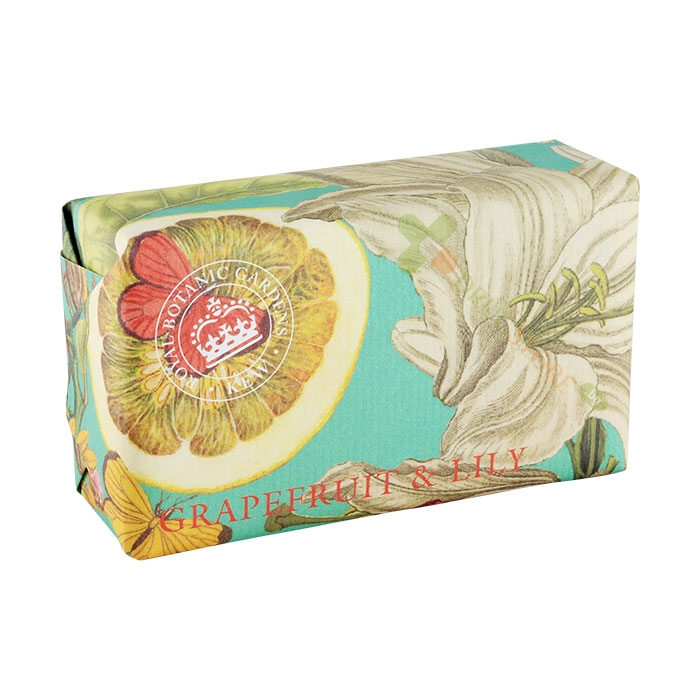САПУН ИНГЛИШ СОУП КАМПЪНИ С ГРЕЙПФРУТ И ЛИЛИЯ 240 г / ENGLISH SOAP COMPANY GRAPEFRUIT &amp; LILY KEW GARDENS BOTANICAL SOAP