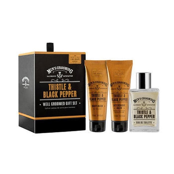 МЪЖКИ ПОДАРЪЧЕН КОМПЛЕКТ С БЯЛ ТРЪН И ПИПЕР / SCOTTISH FINE SOAPS GIFT SET FOR MEN THISTLE AND BLACK PEPPER