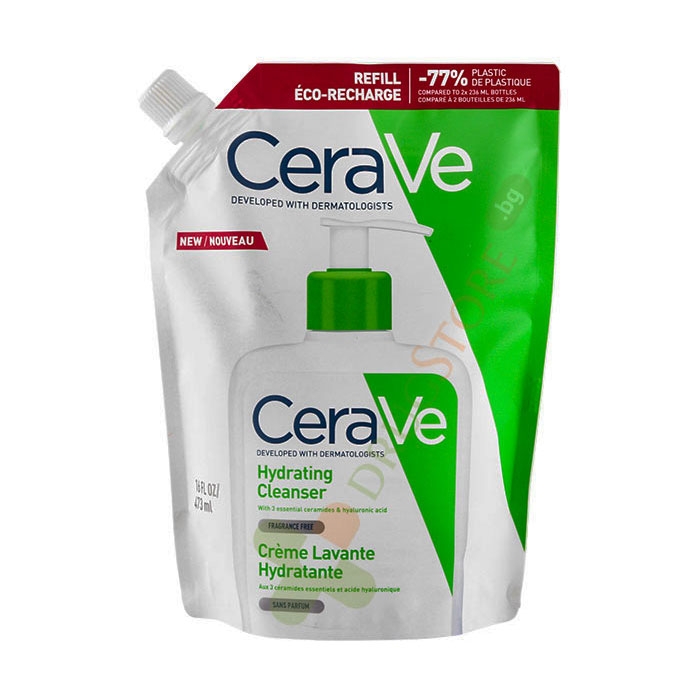 СЕРАВЕ ХИДРАТИРАЩ ИЗМИВАЩ КРЕМ ЗА ЛИЦЕ И ТЯЛО ПЪЛНИТЕЛ 473 мл / CERAVE HYDRATING CLEANSER REFILL