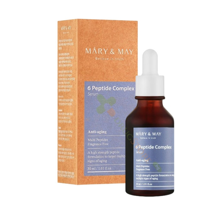 СЕРУМ ЗА ЛИЦЕ С ПЕПТИДЕН КОМПЛЕКС 30 мл / MARY &amp; MAY 6 PEPTIDE COMPLEKC