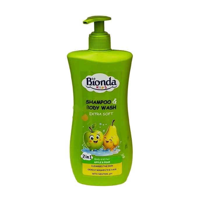 ШАМПОАН И ДУШ ГЕЛ 2 В 1 С АРОМАТ НА ЯБЪЛКА И КРУША 500 мл / BIONDA KIDS SHAMPOO AND BODY WASH 2 IN 1 APPLE AND PEAR