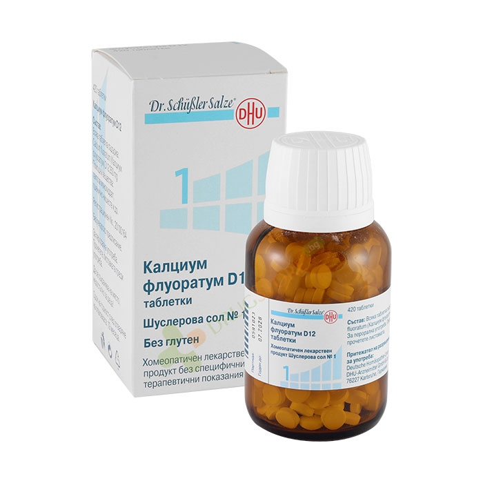 ШУСЛЕРОВИ СОЛИ НОМЕР 1 КАЛЦИУМ ФЛУОРАТУМ D12 таблетки 420 броя / DHU-ARZNEIMITTEL DR. SCHUESSLER SALTS NUMBER 1 CALCIUM FLUORATUM